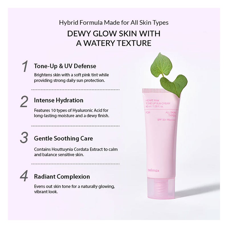 Celimax Heart Pink Tone Up SPF50+ PA++++ Sun Cream 40ml Celimax