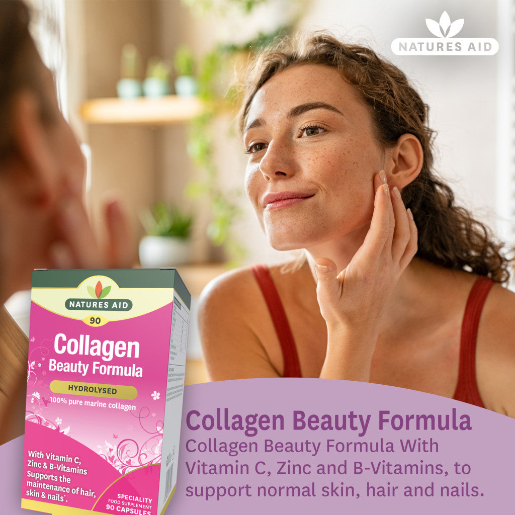 Natures Aid Collagen With Vitamin c Zinc & B-Vitamin 90 Vegetable capsules Natures Aid