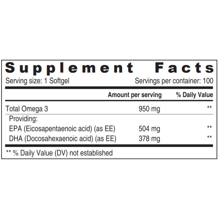 Sunshine Nutrition Ultra Concentrate Omega-3 950mg EPA & DHA 100 Softgels