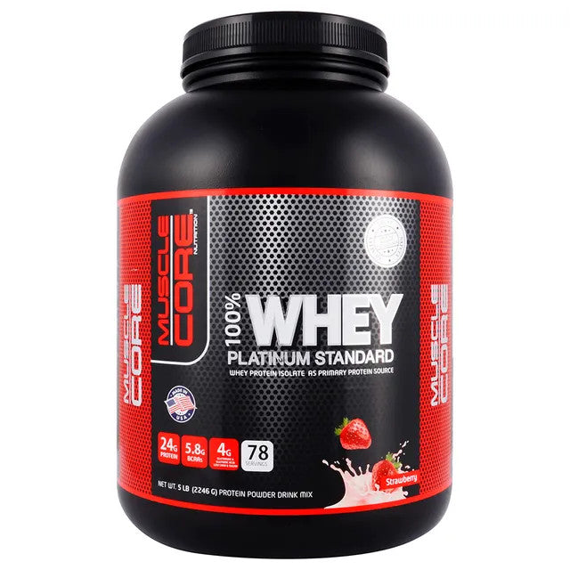 Muscle Core 100% Whey Platinum Standard 5lb Strawberry
