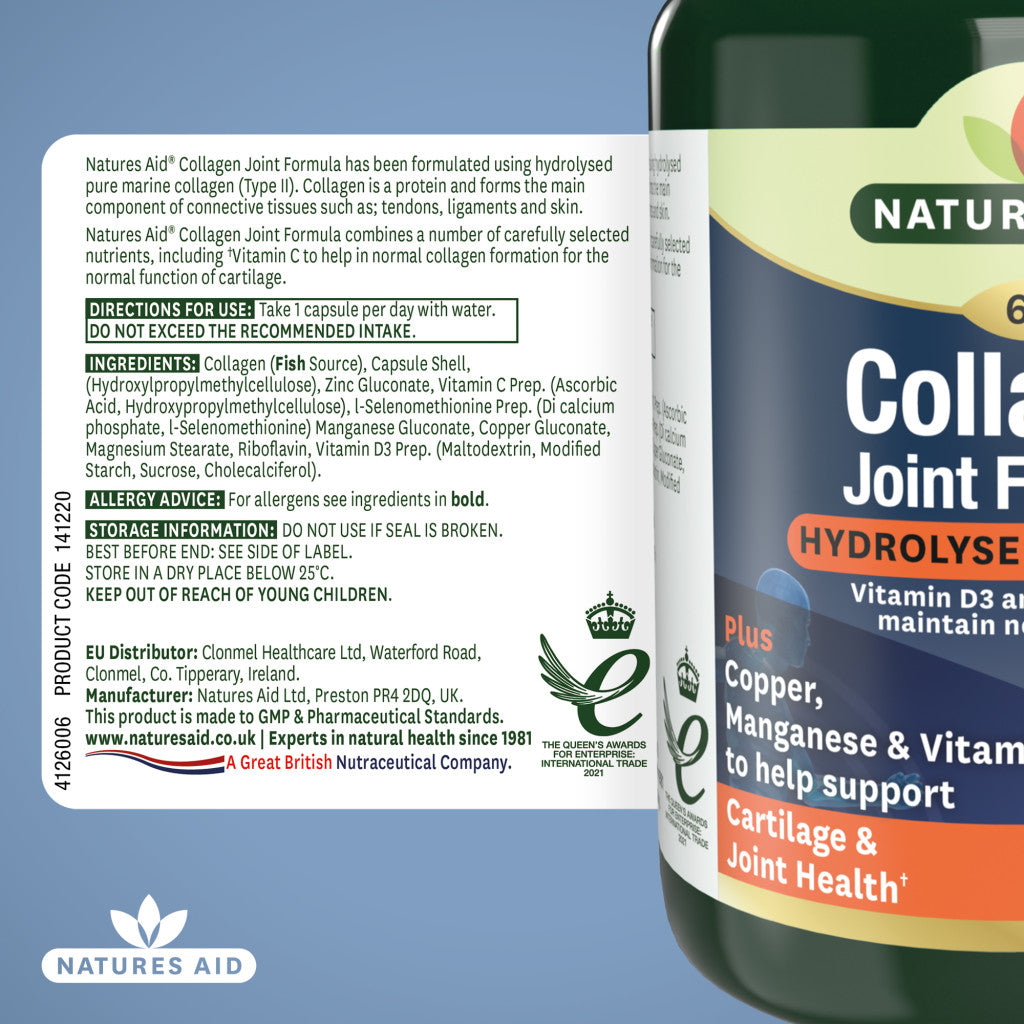 Natures Aid Collagen Joint Formula 60's Capsules Natures Aid