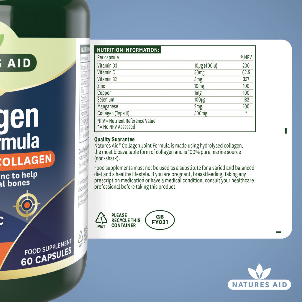 Natures Aid Collagen Joint Formula 60's Capsules Natures Aid