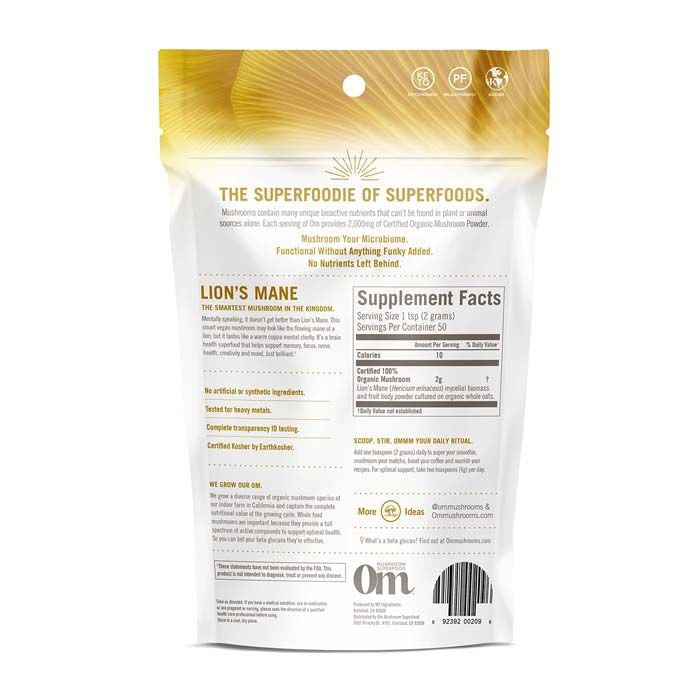 Om Lions Mane Organic Mushroom Powder 100 g