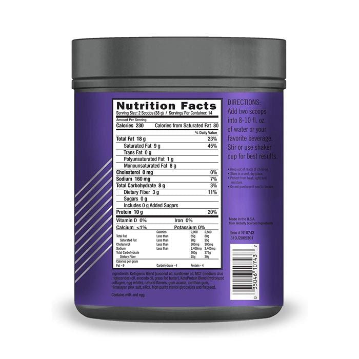 Ketoscience Ketogenic Meal Shake Natural Vanilla 14 Servings 532g KETO SCIENCE