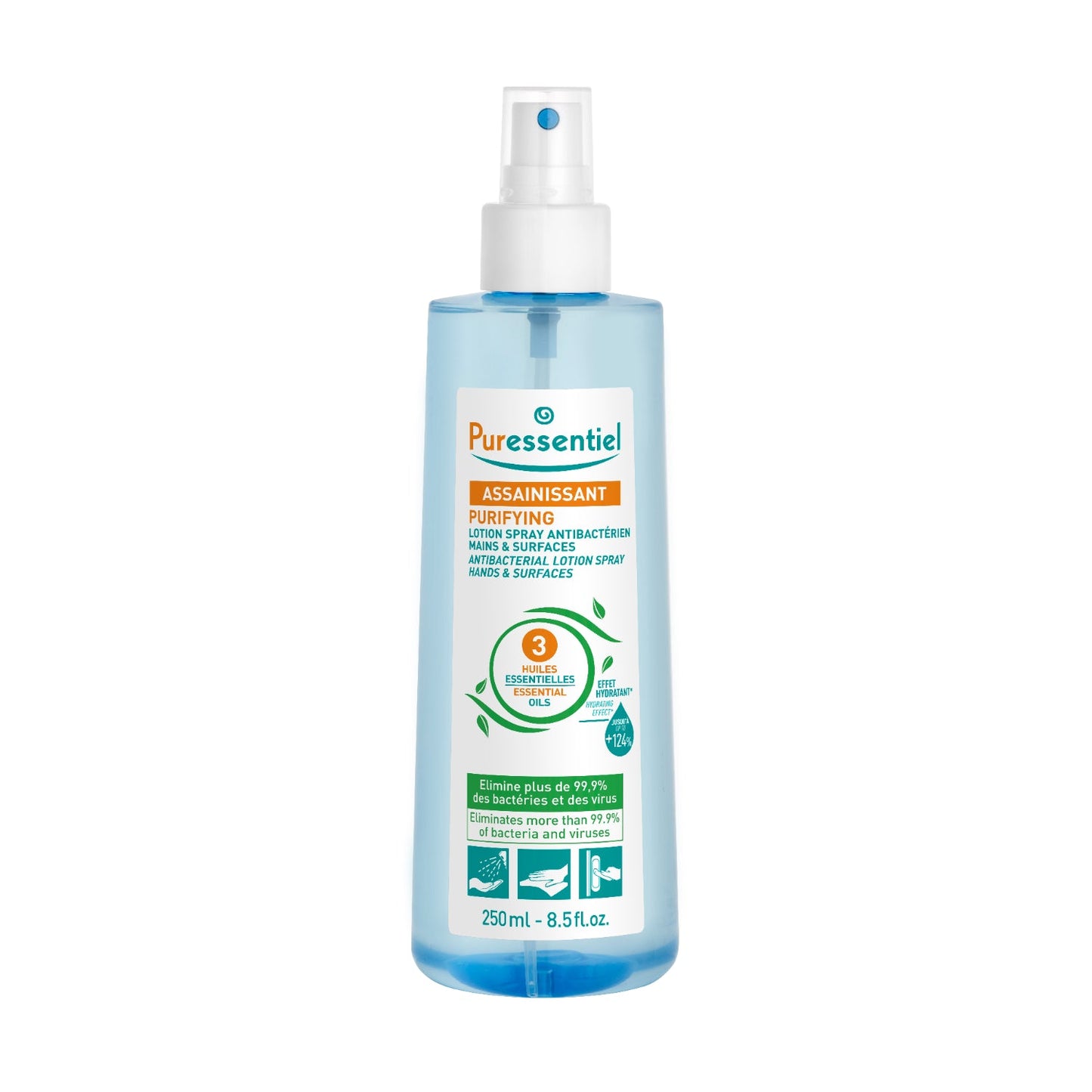Puressentiel Purifying Antibacterial Lotion Spray Hands & Surfaces with 3 Essential Oils 250ml