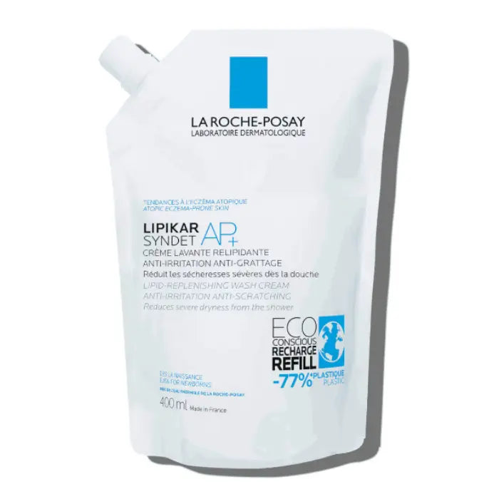 La Roche-Posay Lipikar Syndet AP+ Anti-Irritation & Anti-Scratching Cream Wash, Eco-Conscious Refill Pack 400ml La Roche-Posay