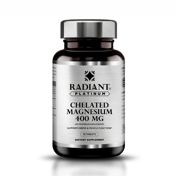 Radiant Platinum Magnesium 400mg, Stress Relief, Sleep, Muscle Recovery & Nerve Support 90 Tablets