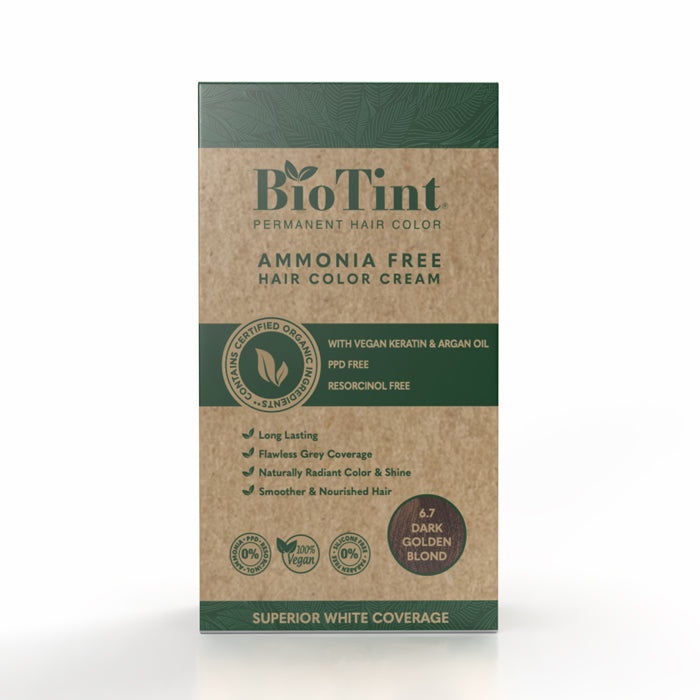 BioTint Permanent Hair Color - 6.7 Dark Golden Blond