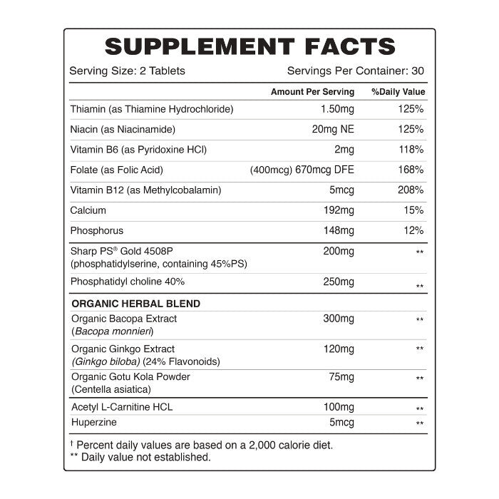 Organic Earth Brain Smart Tablets 60s Organic Earth