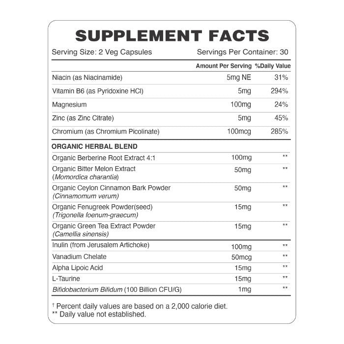 Organic Earth Glucose Factor V-Capsules 60s Organic Earth