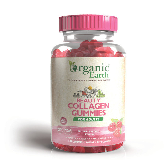 Organic Earth Beauty Collagen Sugar-Free, Hydrolysed with Vitamin C and Biotin - 60 Gummies