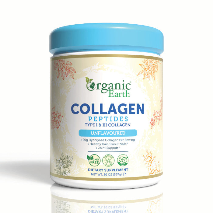 Organic Earth Collagen Peptides Unflavored, Collagen for Skin, Hair, Nails and Joint Health - 567g