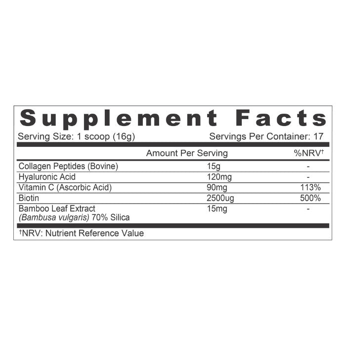 Organic Earth Collagen Beauty Strawberry-Lemon, Hydrolyzed Collagen with Hyaluronic Acid and Vitamin C - 284g