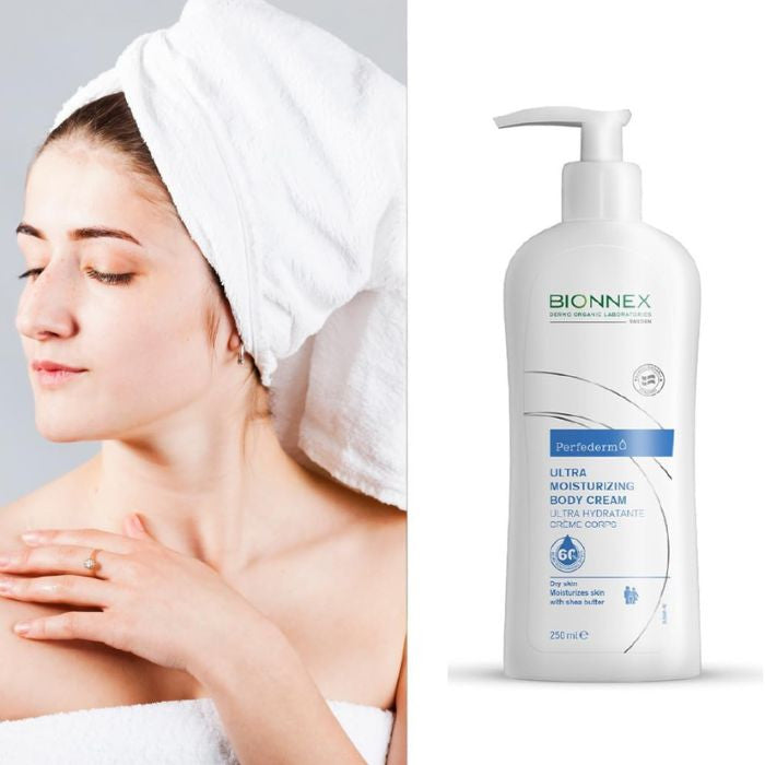 Bionnex Perfederm Moisturizing Body Cream for Dry and Atopic Skin, Deep Hydration with Shea Butter - 250ml
