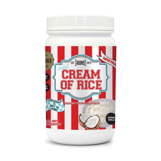 Adonis Gear Cream of Rice Coconut Vanilla, High-Carb Energy Fuel, Muscle Recovery and Growth Formula, 1kg