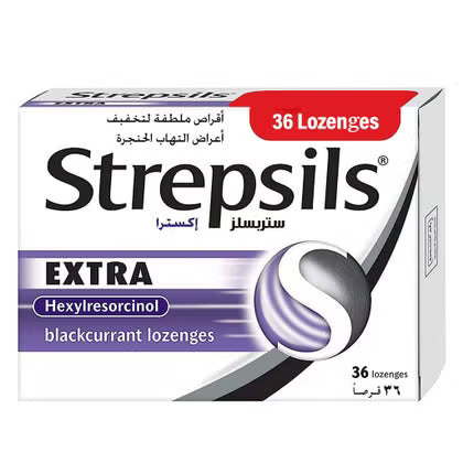 Strepsils Extra Blackcurrant Lozenges 36's