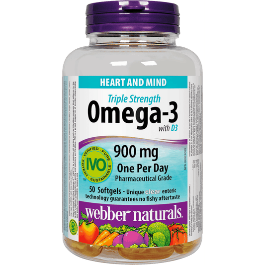 WEBBER NATURALS OMEGA 3 WITH D3 900MG SOFTGEL 50s
