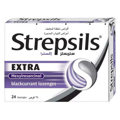 Strepsils Extra Blackcurrant Lozenges 24's