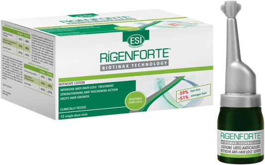 Rigenforte Anti-Hair Loss Lotion 12 Vials with Scalp Massager Brush