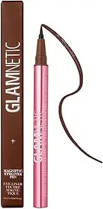 Glamnetic Felt Tip Magnetic Eyeliner Pen - Brown 0.025 fl oz | Brown Smudgeproof & Waterproof Eyeliner Pen, All-Day Hold for Magnetic Eyelashes, Quick-Drying, Paraben-Free Glamnetic