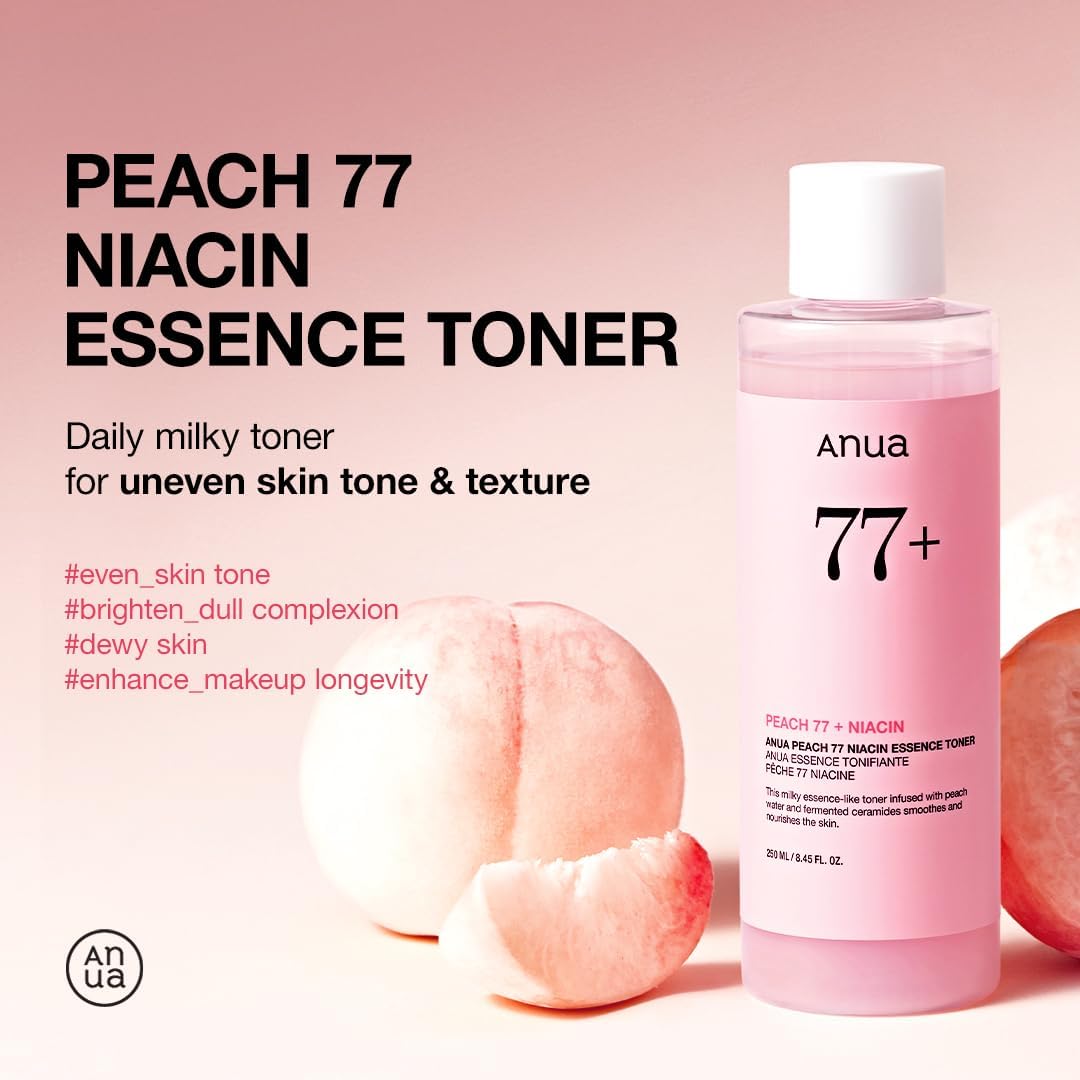Anua Peach 77% Niacin Essence Facial Toner For Radiant & Plumping Skin 250ml