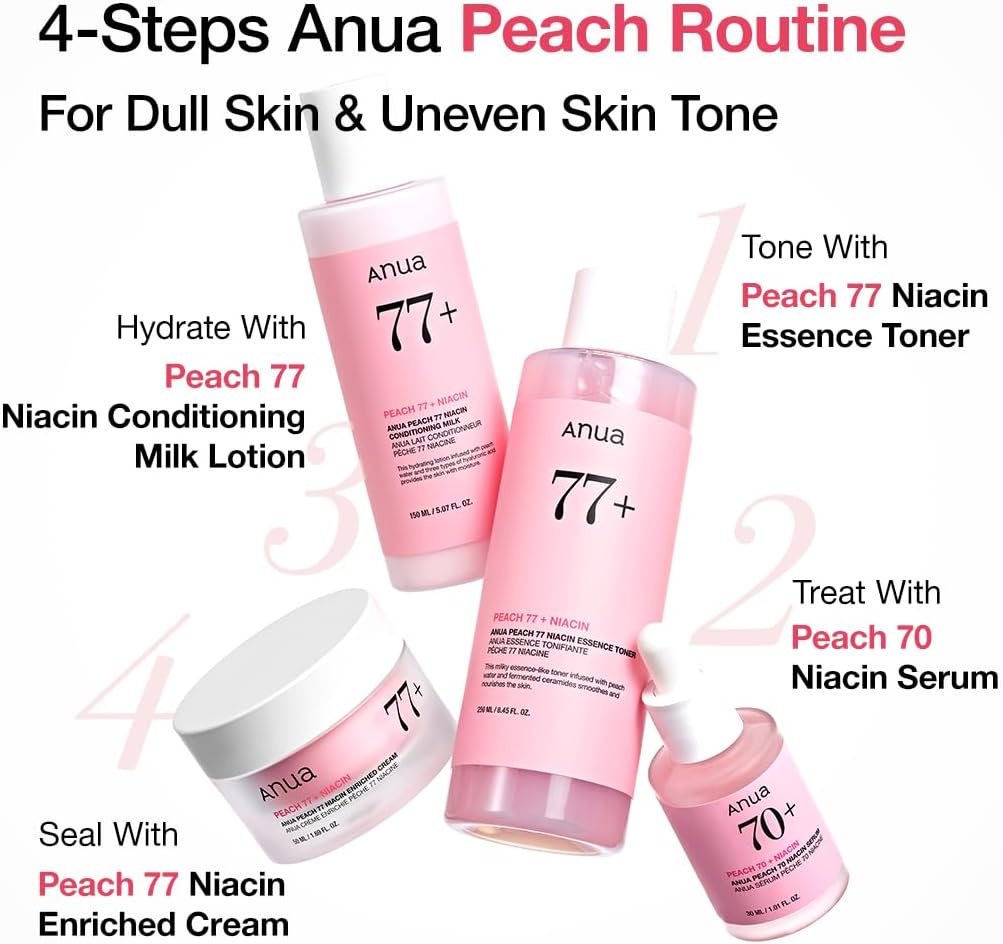 Anua Peach 77% Niacin Essence Facial Toner For Radiant & Plumping Skin 250ml