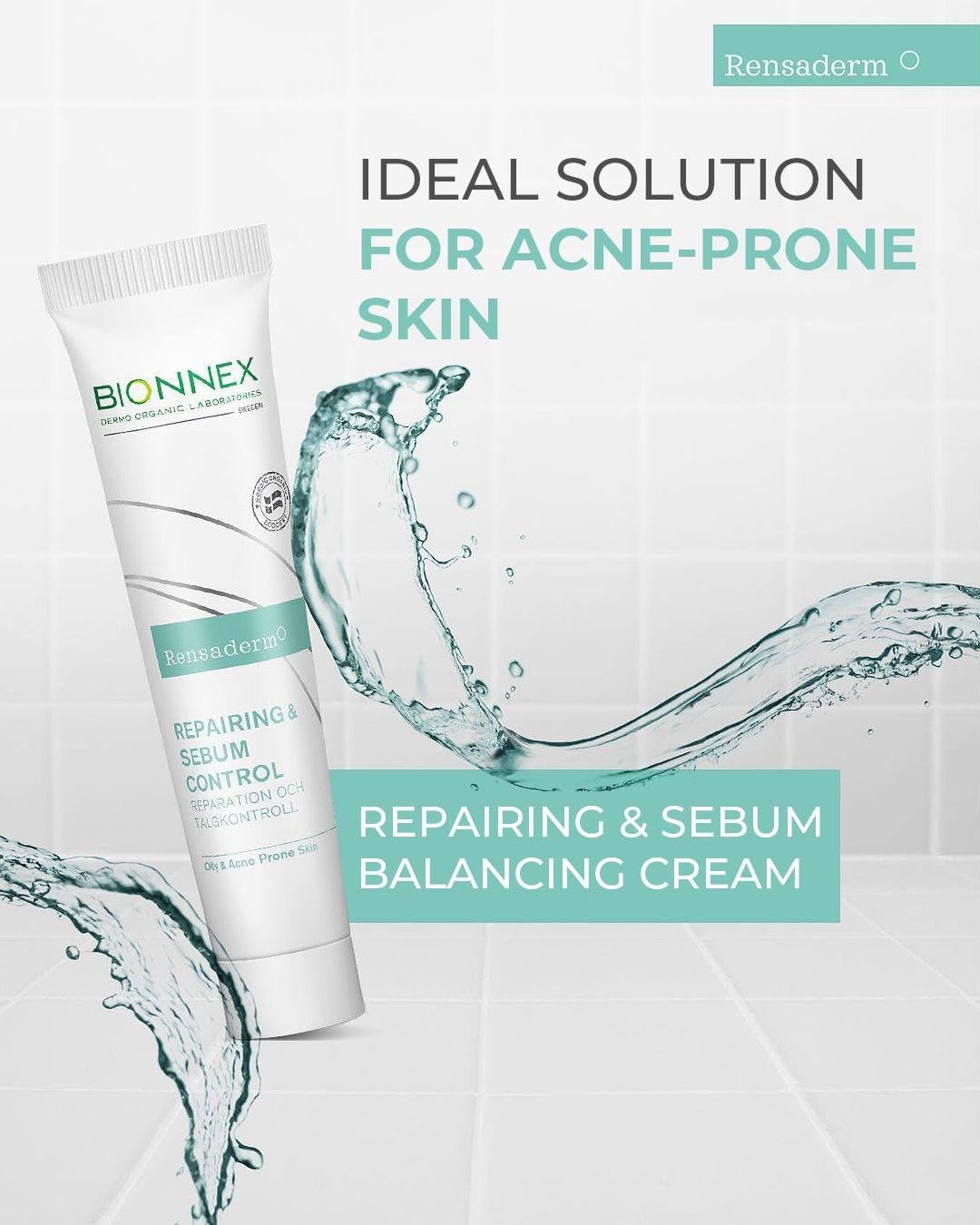 Bionnex Rensaderm Repairing & Sebum Control Cream, Oil Control and Barrier Repair for Acne-Prone Skin - 30ml