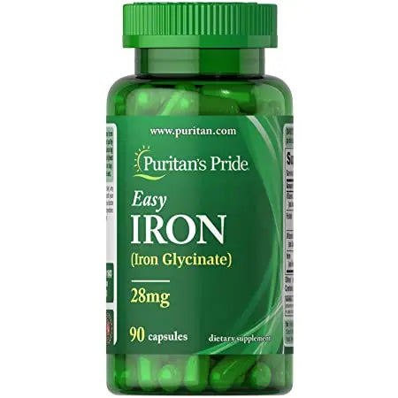 Puritan's Pride Easy Iron 28 Mg (Iron Glycinate) Capsules 90's Puritan's Pride