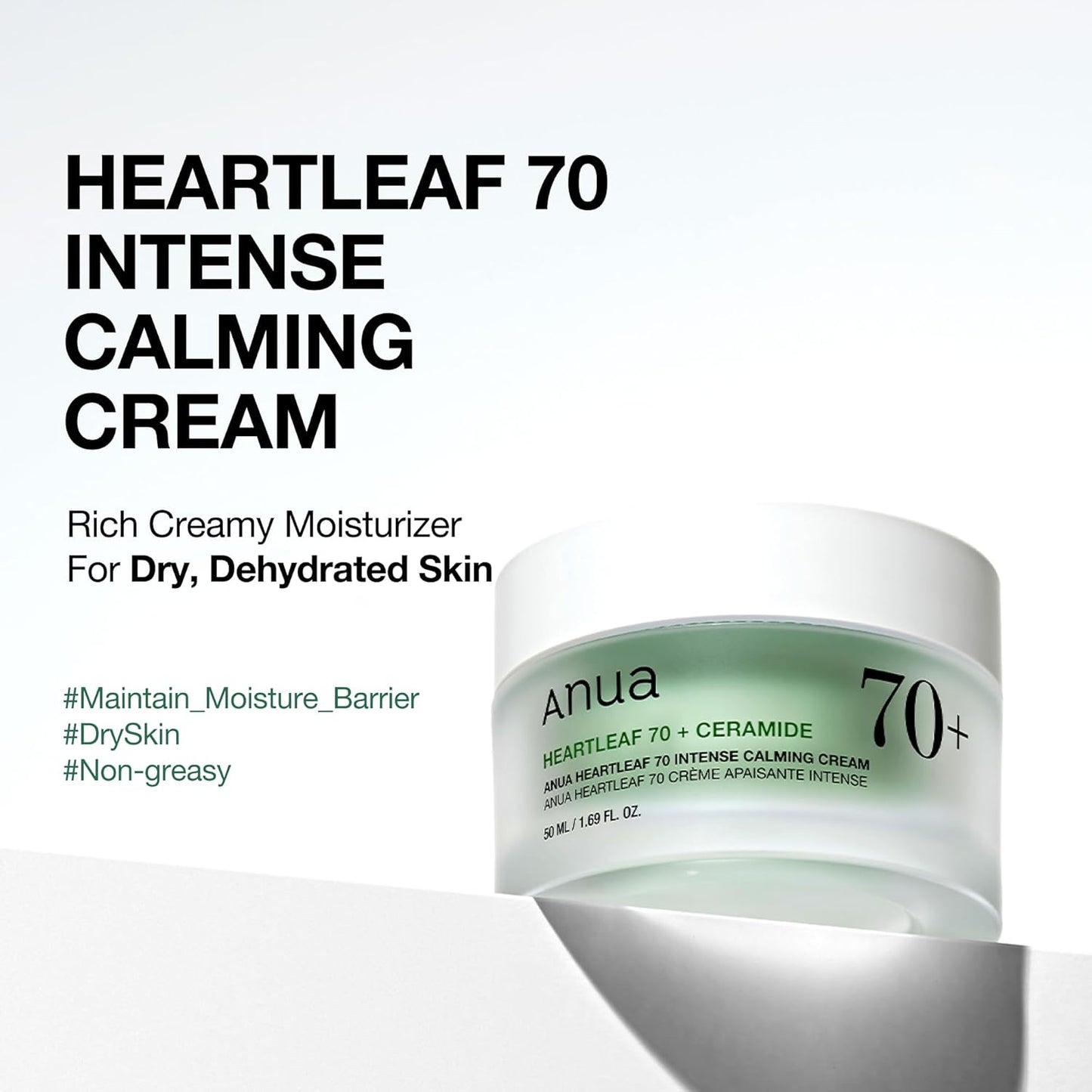 Anua Heartleaf 70% Intense Calming Facial Cream For Dry & Sensitive Skin - 50ml