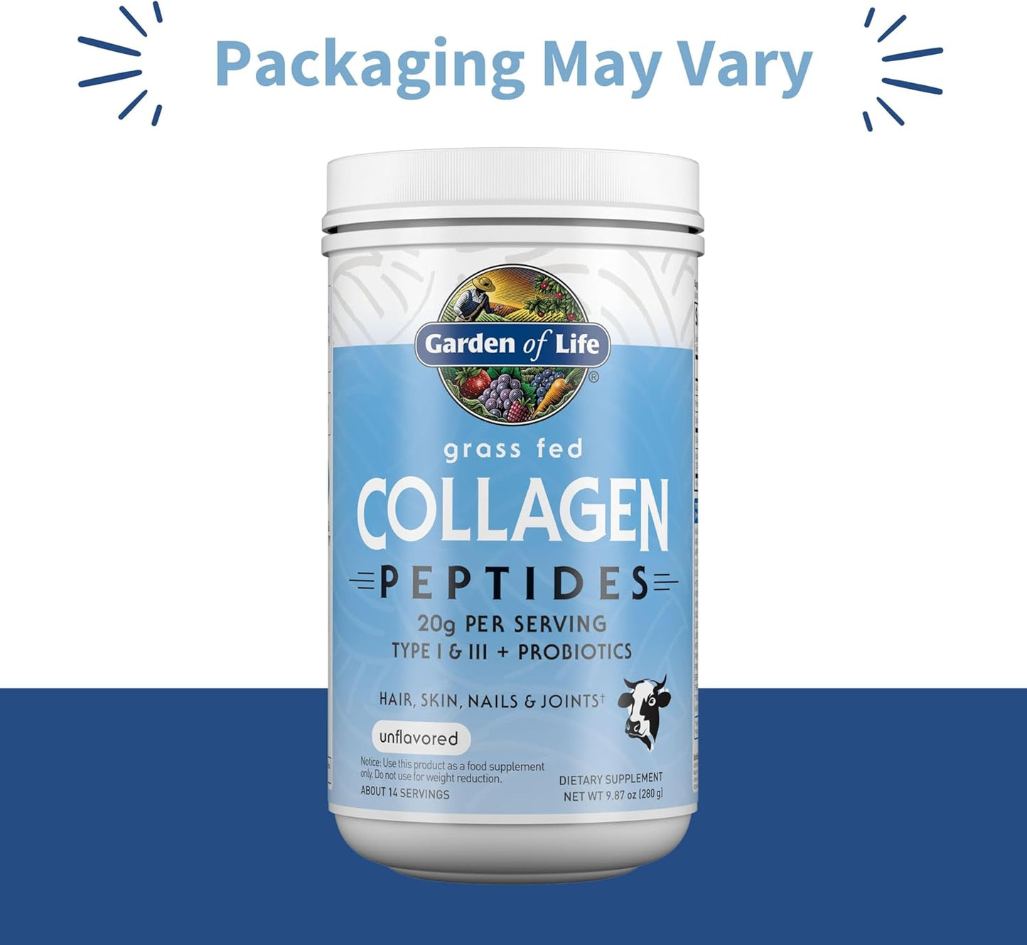 Garden of Life Grass Fed Collagen Peptides Powder - 280g