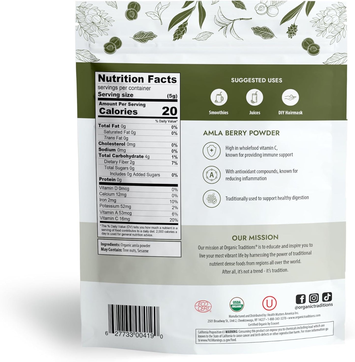 Organic Traditions Amla Berry Powder | 200 g Organic Traditions