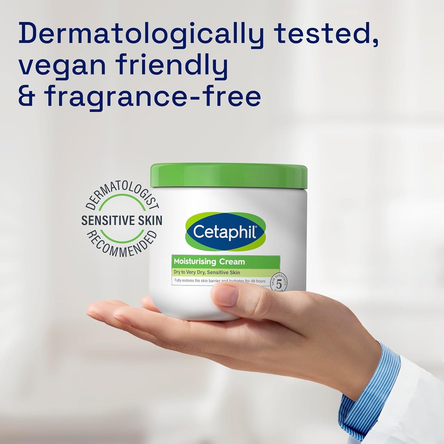 Cetaphil Moisturizing Cream, Face & Body Moisturizer With Dry to Very Dry Sensitive Skin, Unscented - 453g