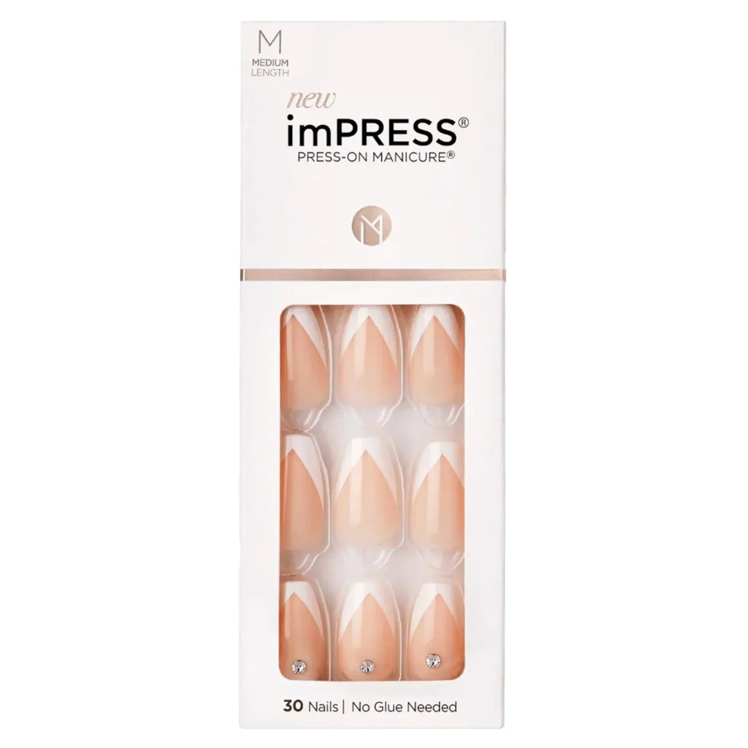 Kiss imPRESS Press On Manicure So French Medium 30's KISS