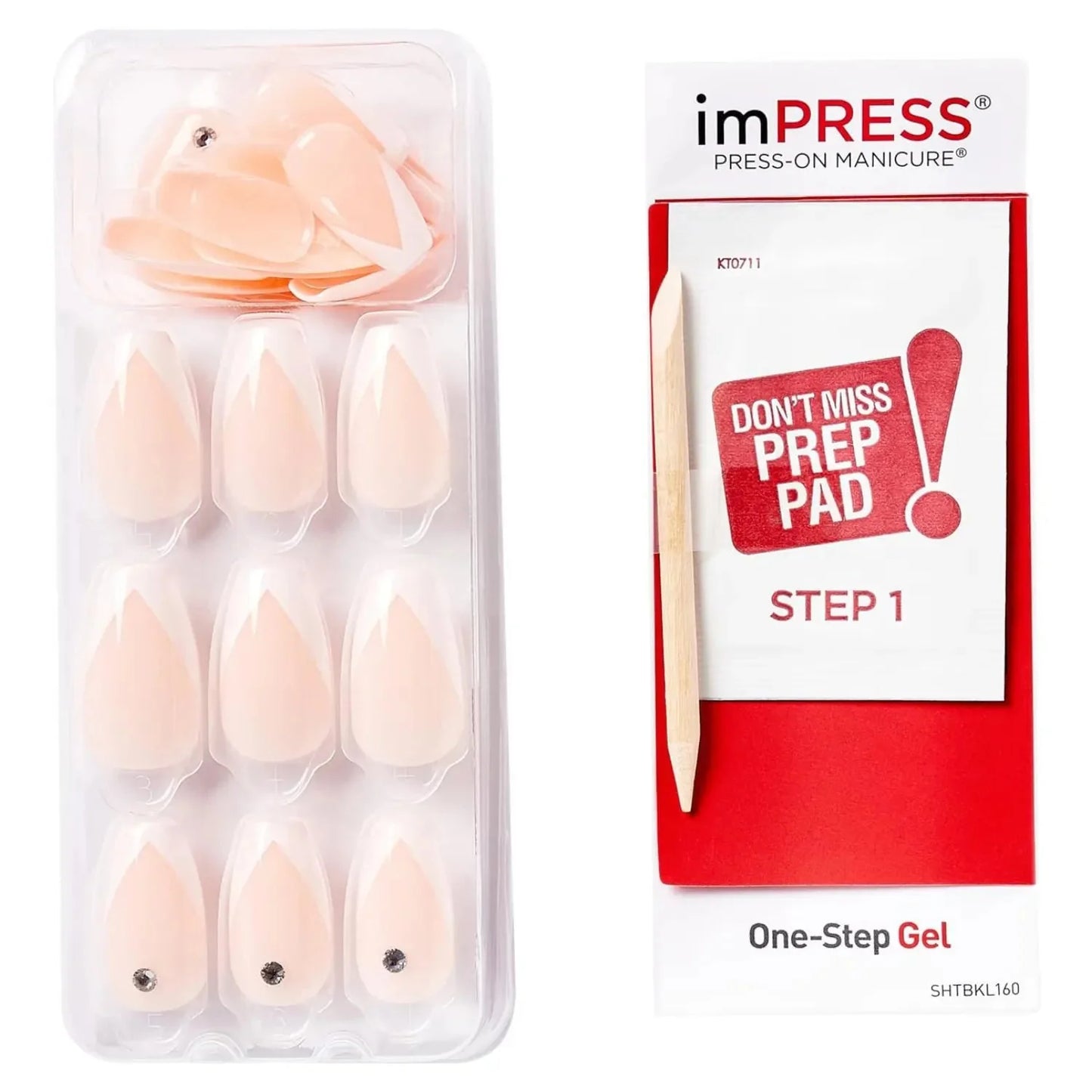 Kiss imPRESS Press On Manicure So French Medium 30's KISS