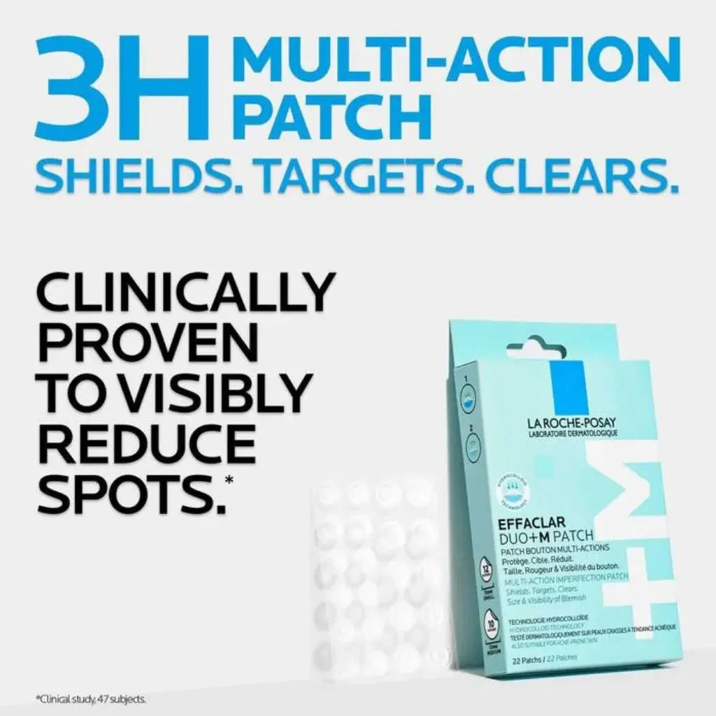 La Roche-Posay Effaclar Duo+M Patch, Multiaction Imperfection Spot Patch For Blemish, Pack of 22's La Roche Posay