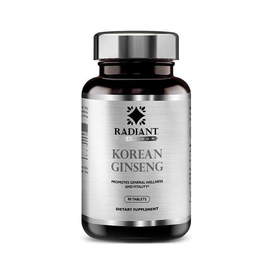 Radiant Platinum Korean Ginseng, Energy Booster, Immune Support & Antioxidant-Rich Herbal Supplement - 90 Tablets