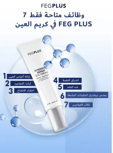 FEGPLUS Anti-Aging Eye Cream with HA & 15% Niacinamide, Eliminate Wrinkles, Eye Bags, Dark Circles, Puffiness,.. UVA & UVB Protection | The best eye cream made in the USA (20ml) FEGPLUS