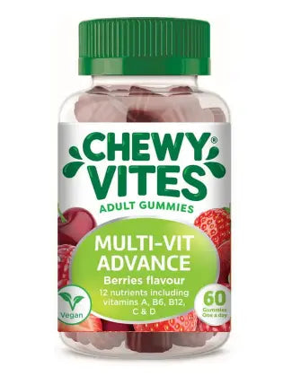 Chewy Vites Multi-Vit Advance Adult Multivitamin Supplement Gummies Berries Flavour, Pack of 60's Chewy Vites