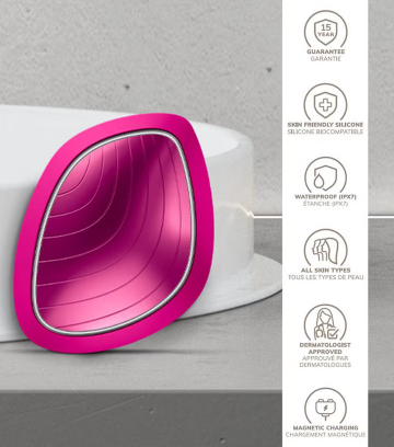 Geske SmartAppGuided 9-in-1 Sonic Warm & Cool LED Facial Mask In Magenta Color geske