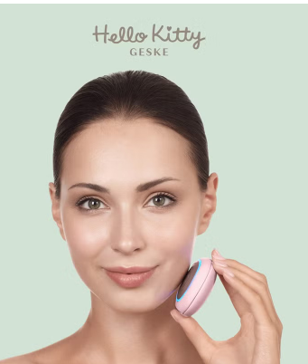 Geske Hello Kitty SmartAppGuided 4-in-1 Sonic Facial Brush In Pink Color For Deep Cleansing & Anti-Aging Massage geske