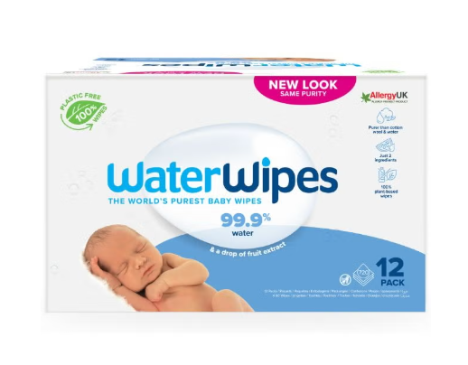 Original Plastic Free Baby Wipes, 720 Wet Wipes, 99.9% Water Based And Unscented For Sensitive Skin Pack of 12 water wipes