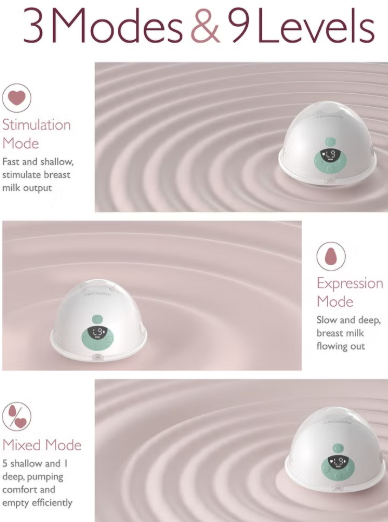 Electric, Hands Free, Portable, Painless, All-In-One M5 Double Breast Pump With 3 Modes And 9 Levels momcozy