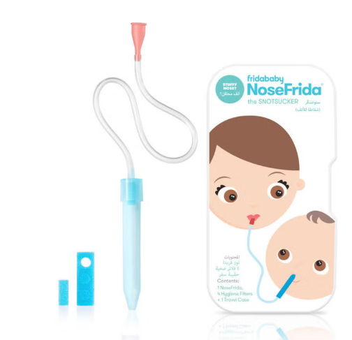 NoseFrida Snotsucker Nasal Aspirator Travel Pack, 0M+, Easy Clean, Dishwasher Safe - Multicolor frida baby
