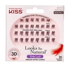 Kiss Haute Couture Trio Eye Lashes KHLC02, Medium, 30 Pieces KISS