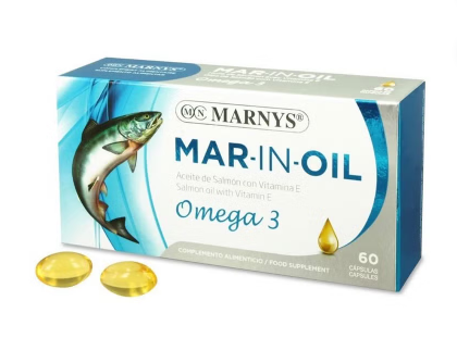 Marnys Mar-In-Oil Omega 3 Salmon Oil With Vitamin E Fish Oil Supplement Capsules, Pack of 60's