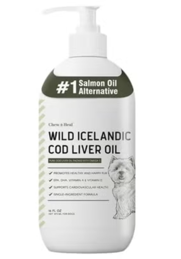 Chew + Heal Wild Icelandic Cod Liver Oil For Dogs 473ml