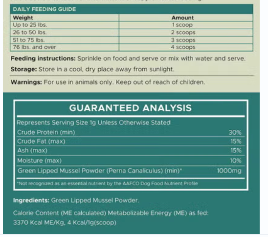 Chew + Heal Green Lipped Mussel Powder For Dogs 170g
