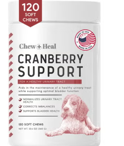 Chew + Heal Cranberry Support Soft Chews For Dogs, Pack of 120's