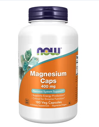 Now Magnesium 400mg Capsules For Energy Production & Nervous System Support, Pack of 180's