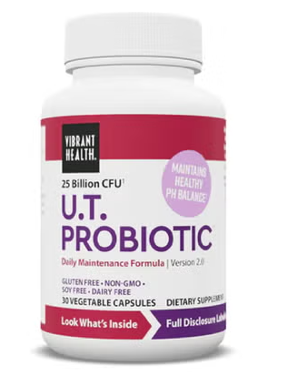 Vibrant Health U.T Probiotic Vegetarian Capsules for Urinary Health, Pack of 30's